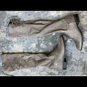 Guess Over The Knee Shellie Boots - Taupe